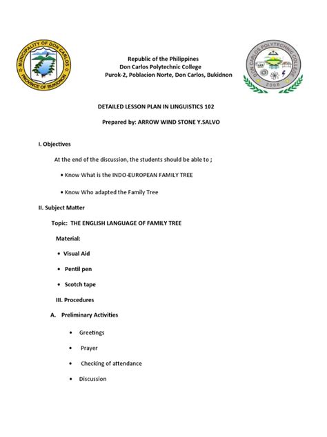 Image result for Lesson Plan Sample for Language Learning