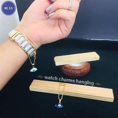 Copper Drop Evil Eye Enamel Gold White Watch Charm For Women – ZIVOM