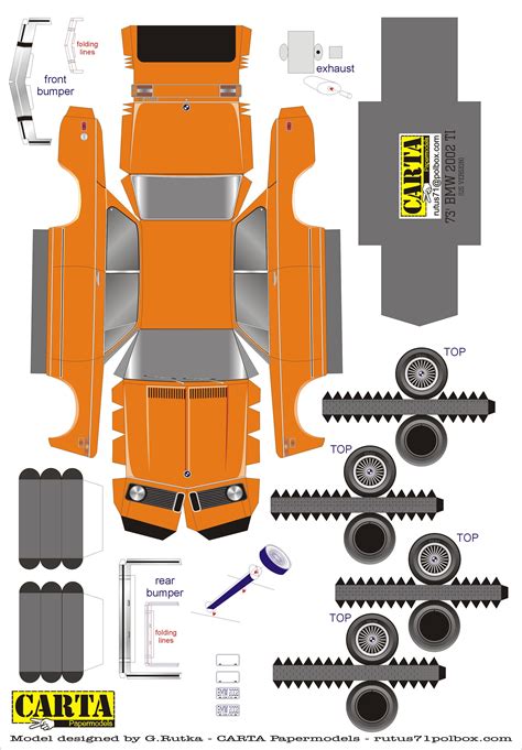 3D Car Paper Template, Create 3d Vehicle Model Yourself With.