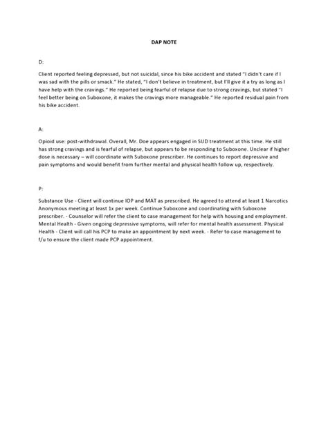Image result for Dap Case Notes Examples