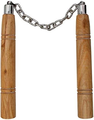 PMG Nunchaku, Handle 10" with 9" Black Metal Chain,Pack of 1,(Martial ...