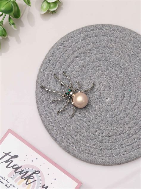 Regal Pearl Spider Brooch