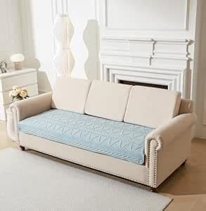 House of Quirk Sofa Covers Cotton Quilted Fabric 1/2/3/4 Seater Sofa ...