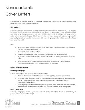 Fillable Online The purpose of a cover letter is to introduce yourself ...
