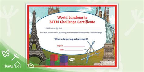 World Landmarks Stem Challenge | Home Learning Certificate