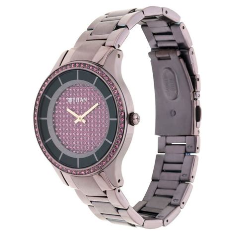 Buy Online Titan Self Expression Purple Dial Women Watch With Stainless ...