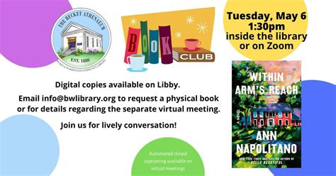 Book Club - “Within Arm’s Reach”, Becket Athenaeum: Becket-Washington's ...