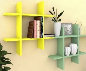 WallHeaven Wall Shelves Rack Farmhouse Plus shape Shelves MDF (Medium ...