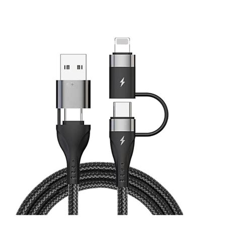 Flymaster 4-in-1 Fast Charging USB Cable | 65W Type-C, 60W USB-C, 30W ...