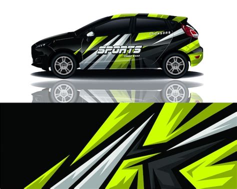 Car decal wrap design vector | Premium Vector