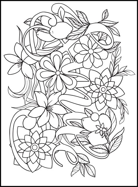Adult Coloring Sheets Flowers
