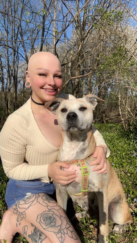 Just a bald girl with a dog that has bald spots :) : r/bald