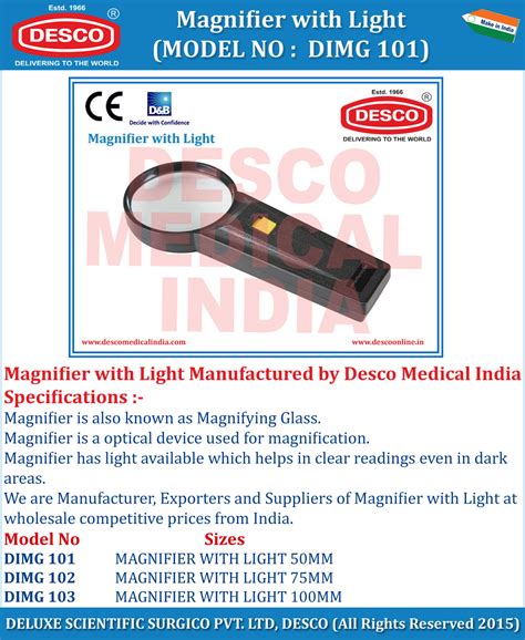 Hand Held Magnifiers with Light - Manufacturers, Suppliers & Exporters