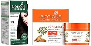 Biotique Bio Herbcolor Conditioning Hair Color, 50g + 110ml - Darkest ...