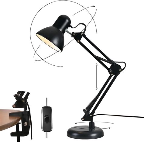 VAODO Desk Lamp, Adjustable Goose Neck Swing Arm Table Lamp with ...