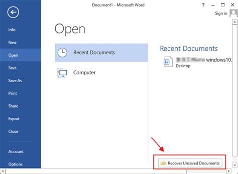 Image result for Document Recovery Word
