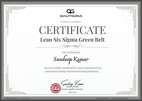 Six Sigma Greenbelt