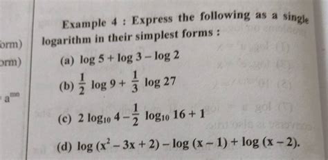 Single Logarithm Examples 的图像结果