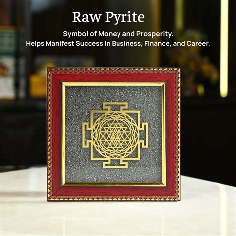 Sri Yantra Pyrite Dust Frame – Vastu Yantra for Wealth, Prosperity & P ...