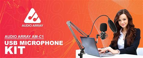 Audio Array AM-C1 USB Condenser Microphone Kit | for Podcasting, Online ...