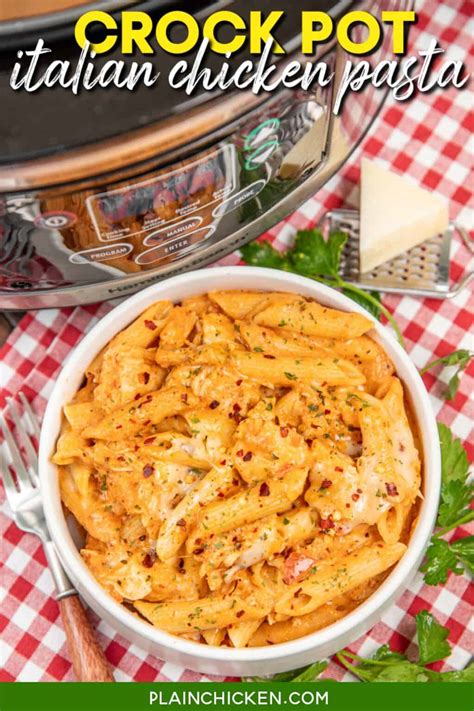 Crock Pot Italian Chicken Pasta - Plain Chicken