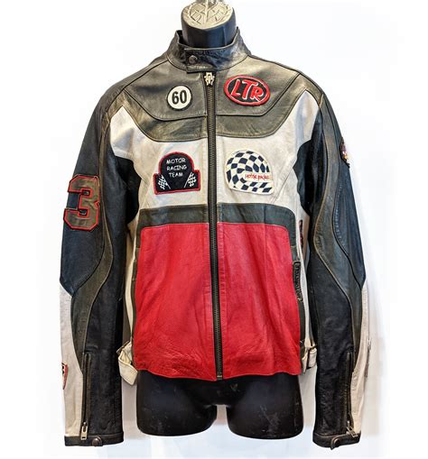 Vintage Rag Patched Leather Racing Jacket : Delicious Boutique