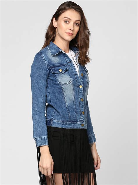 Women's Blue Washed Denim Jacket – Stylestone