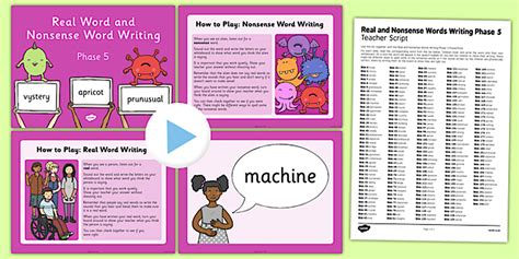 Real and Nonsense Words Writing Phase 5 PowerPoint and Script