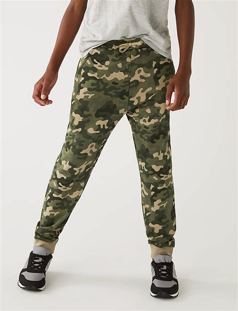 Buy Cotton Rich Camouflage Joggers at Marks & Spencer