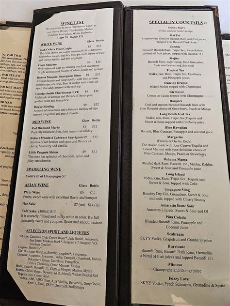 Carta de Green Peapod Thai Restaurant, McHenry