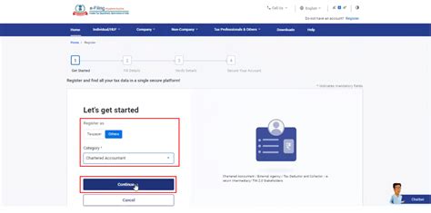 Register for e-Filing (CA) User Manual | Income Tax Department