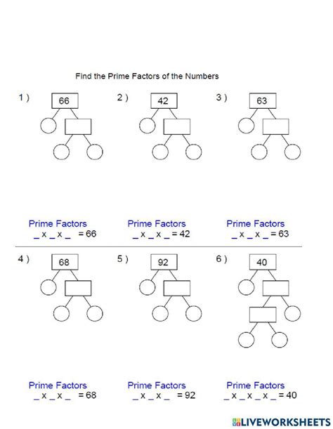 Image result for Math Factor Trees Worksheet