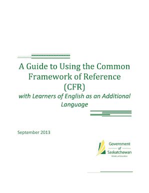 Fillable Online A Guide to Using the Common Framework of Reference (CFR ...