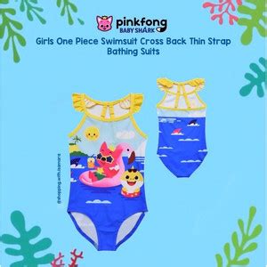Jual Pinkfong Baby Shark Girls One Piece Swimsuit Cross Back Thin Strap ...