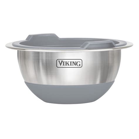 Viking 10-Piece Stainless Steel Mixing Bowl Set with Lids, Gray ...