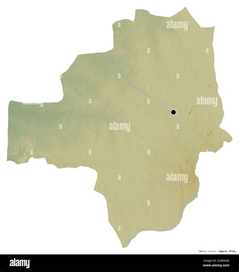 Shape of Zamfara, state of Nigeria, with its capital isolated on white background. Topographic ... - capital city of zamfara state