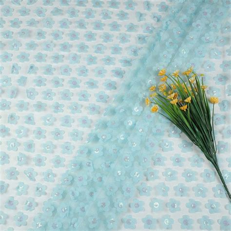 Embroidered fabrics with Applique and Sequine on Nylon net-SL1005BP ...