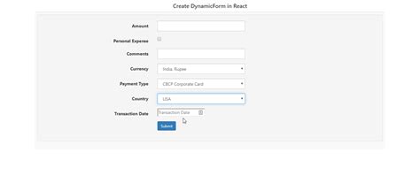 React Dynamic Form 的图像结果