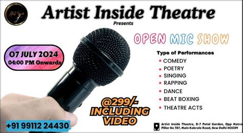 Sunday Open Mic Show, Artist Inside Theatre , New Delhi, 7 July 2024 ...