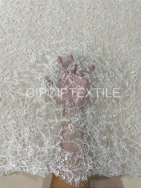 (OFF WHITE) 3METER (KUCI) EXQUISITE FRENCH LACE 50" INCHES
