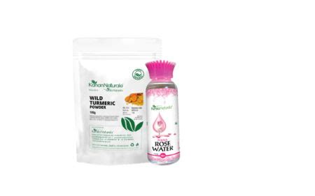 Kerala Naturals Wild Turmeric Powder 100 gm & Rose water 100 ml - Combo ...