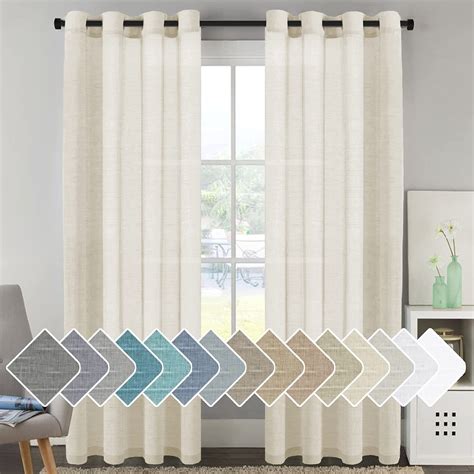 Buy Galaxy Home Decor Premium Cotton Linen Solid Sheer Curtain ...