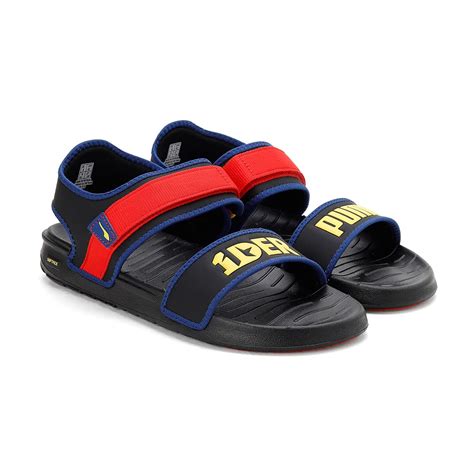 Puma Unisex-Adult SOFTRIDE SANDAL X 1DER Black-Sun Ray Yellow Sandal ...