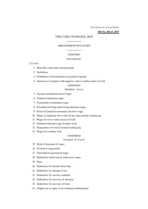 Code on Wages, 2019 - THE CODE ON WAGES, 2019 óóóóóó ARRANGEMENT OF ...