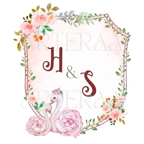 HS Wedding Logo PNG | Couple Initials Monogram | H & S Wedding Emblem ...