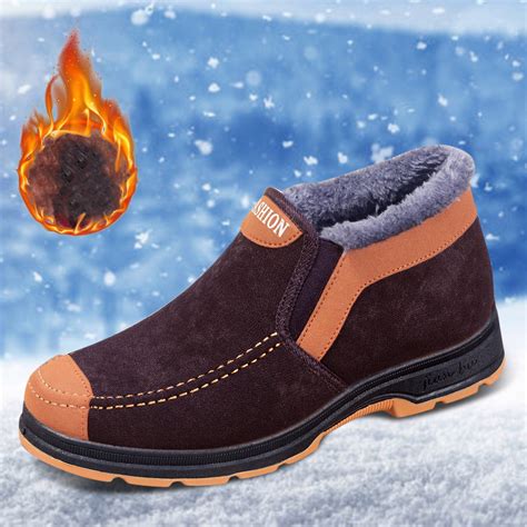Akiihool Mens Snow Boots Wide Width Mens Winter Snow Boots Shoes Cold ...