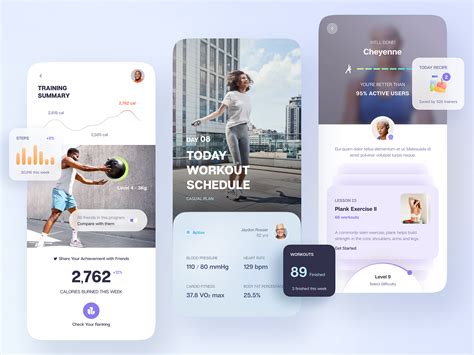 Fitness & Workout App by Yi Li on Dribbble