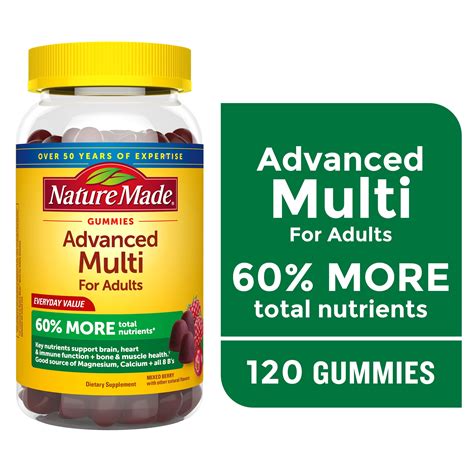 Nature Made Advanced Multivitamin Gummies with Magnesium, Calcium & B ...