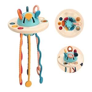 Buy NIYANETAIL Baby Sensory Pull String Toy: Silicone Montessori ...