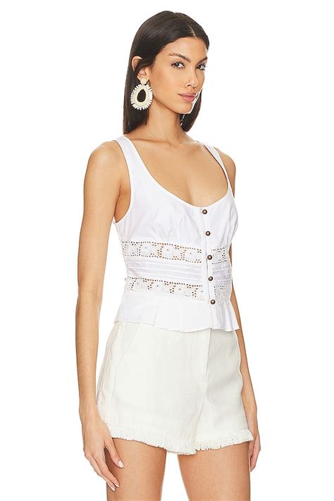 Free People Kianna Lace Tank in Optic White | REVOLVE